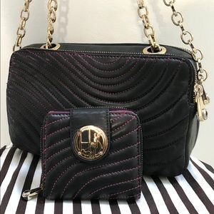HENRI BENDEL Fuchsia Seam #7 Bag+Wallet